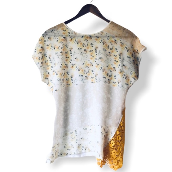 Zara Tops - Zara Floral & Lace Paneled Top (S)